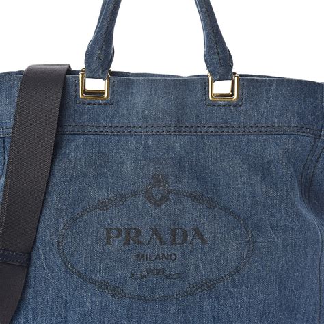 prada denim tote|prada shopper tote.